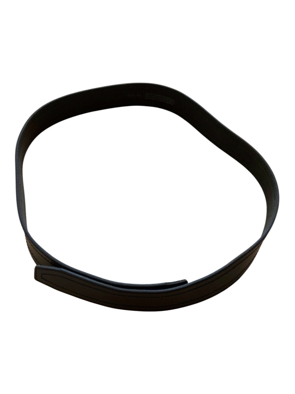 Unisex black solid genuine leather hook and loop fasteners closure XL size 44